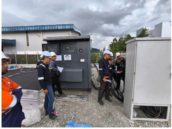 Janus technical team reviewing equipment on site