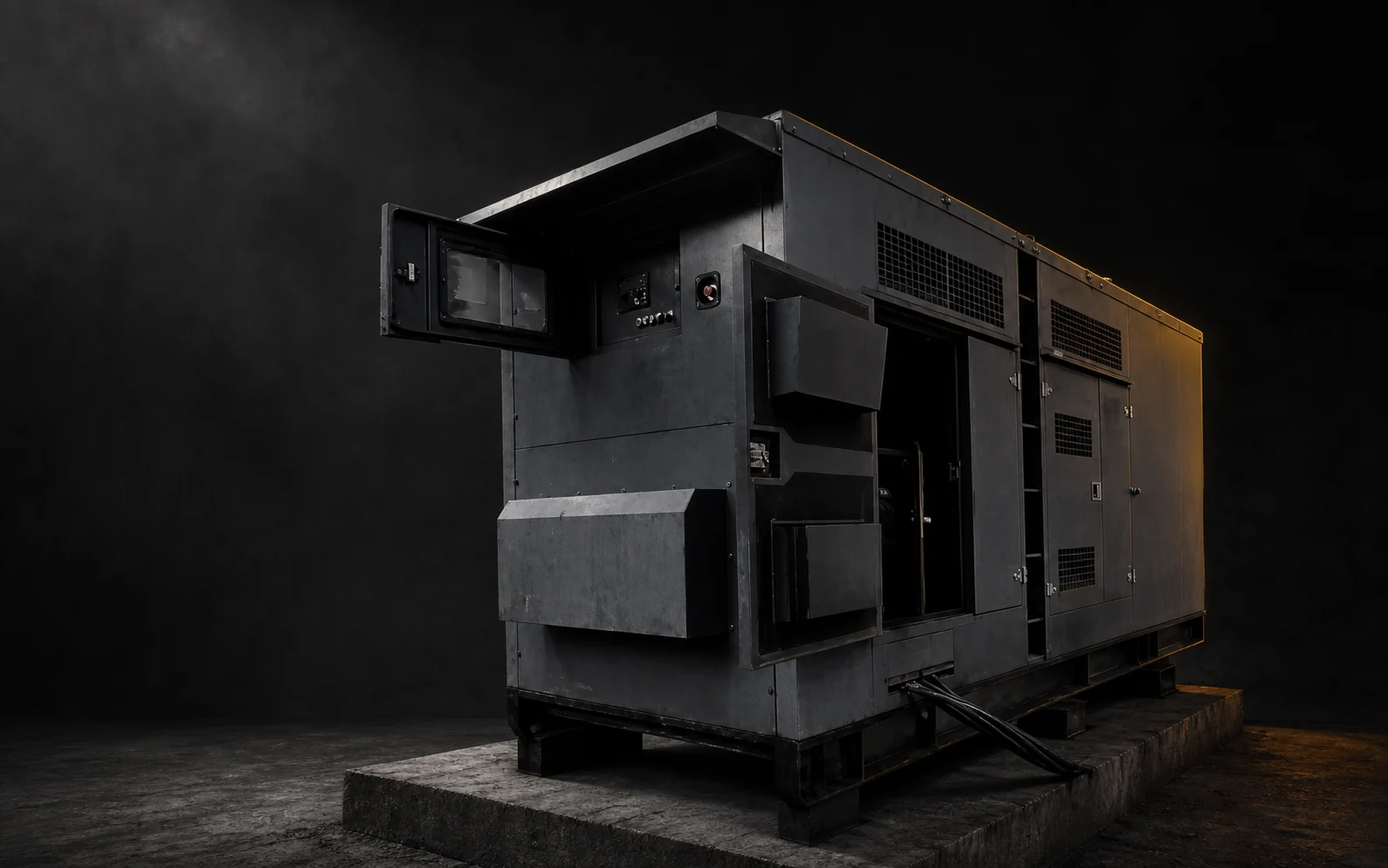 Studio presentation of a Janus generator enclosure