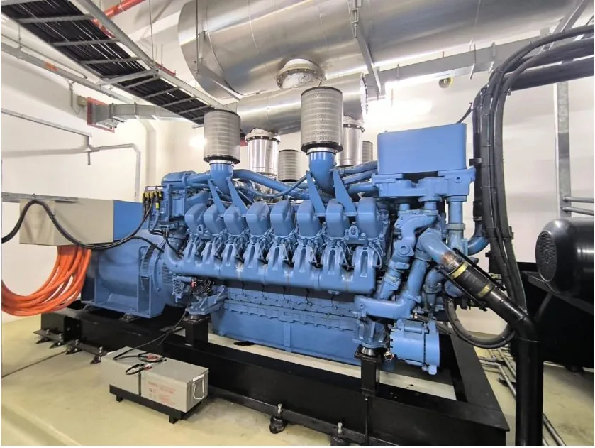 Diesel generator engine installed indoors
